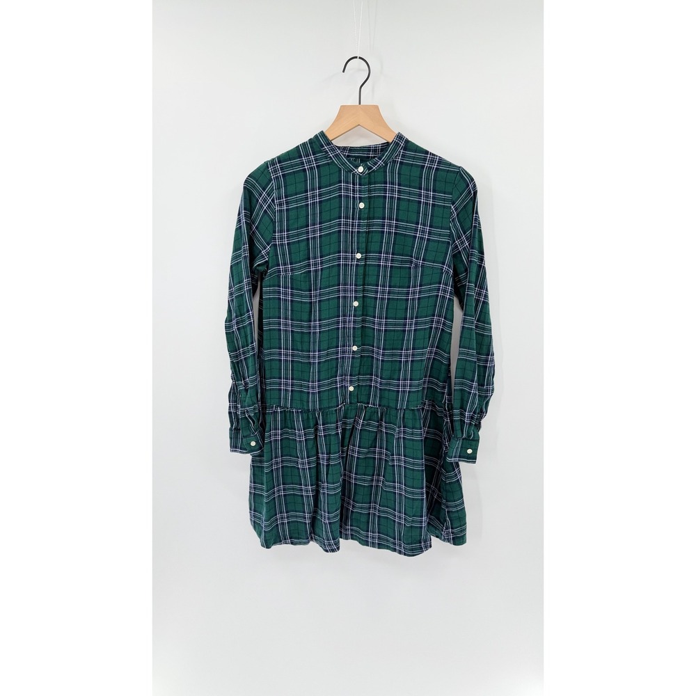 Preppy Plaid Drop Waist Shirt Dress XS Fall Fashion Dark Academia School